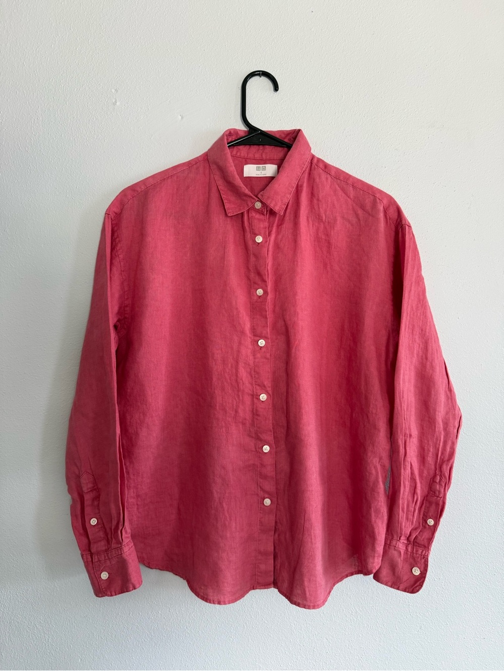 UNIQLO Premium 100% Linen Pink Button Down Shirt - Size S
